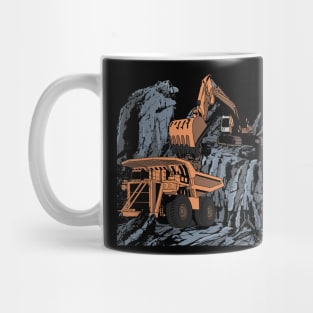 Excavator vs Dump Truck Mining Mug